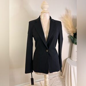 PINKO Black Blazer Black Technico Fluido NWT Sz 42 (A0265 B2)